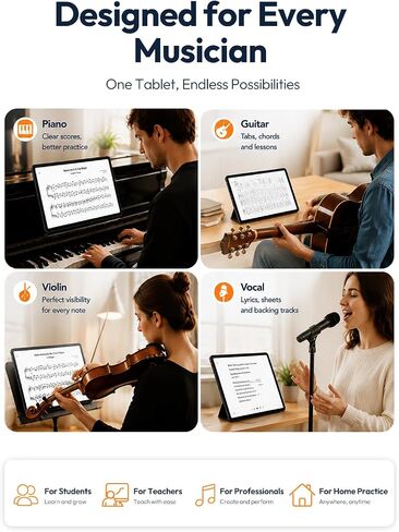 15.6 Inch Android 16 Tablet, FHD IPS Sheet Music Display for Musicians in Kuwait