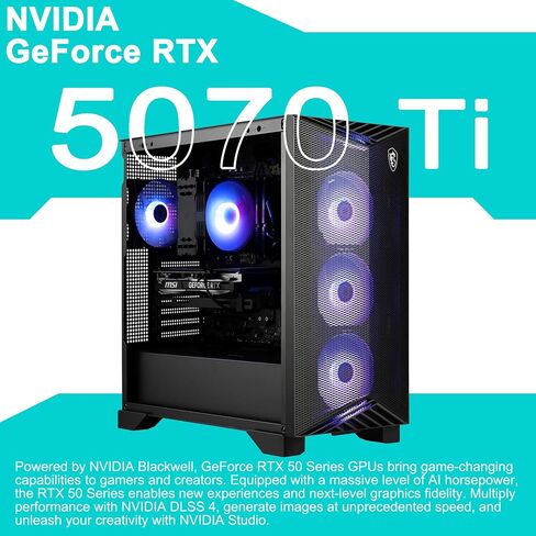 iCarp Customized Desktop Made with MSI Aegis R2 AI 2nd Gaming Desktop Intel 24-core Ultra 9 285 16GB/32GB/64GB RAM 1TB/2TB/4TB SSD GeForce RTX 5070 Ti 1406 AI Tops RGB Fan Cooler 80+ Gold PSU Win11 in Kuwait