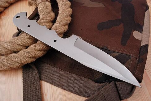 ZabyKnives ZB-7254 Handmade D2 Steel knife blank blade, Hunting knife blade for knife making, Silver in Kuwait