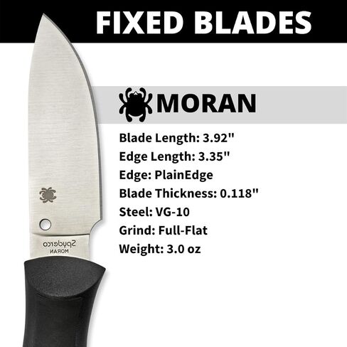 Spyderco Moran Drop Point Fixed-Blade Knife, PlainEdge in Saudi Arabia