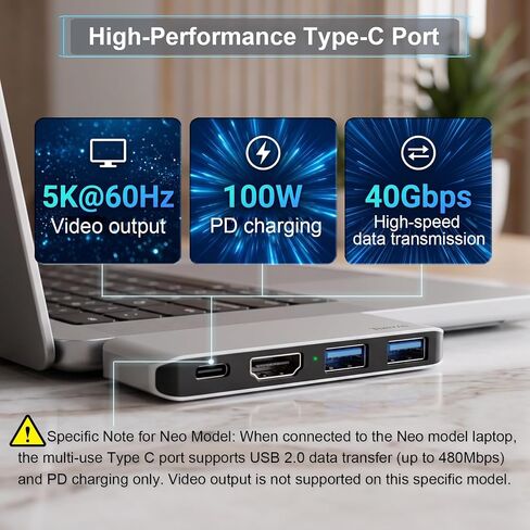 4-in-2 USB-C Snap Hub, 4K/60Hz HDMI, for MacBook Neo, Silver in Kuwait