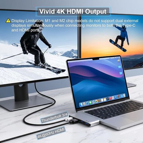 4-in-2 USB-C Snap Hub, 4K/60Hz HDMI, for MacBook Neo, Silver in Kuwait