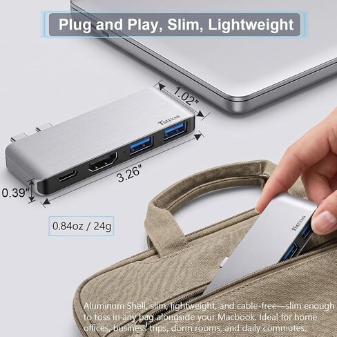 4-in-2 USB-C Snap Hub, 4K/60Hz HDMI, for MacBook Neo, Silver in Kuwait