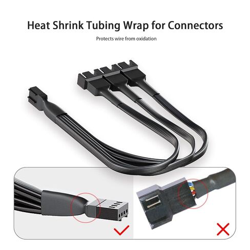 3 Way PWM Fan Splitter Cable, 2 Pcs 4 Pin PWM Fan Splitter, 1 to 3 Converter, 11 Inch, for Computer ATX Case 4-Pin/3-Pin Cooling Fan in Kuwait