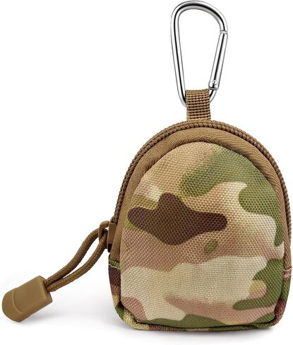 Mini Tactical Pouch, Nylon EDC Utility Bag, Small Keychain Coin Holder with Zipper for Keys Earbuds Cash Outdoor Travel Camping Accessories in Kuwait