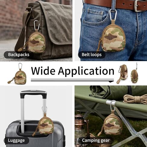 Mini Tactical Pouch, Nylon EDC Utility Bag, Small Keychain Coin Holder with Zipper for Keys Earbuds Cash Outdoor Travel Camping Accessories in Kuwait