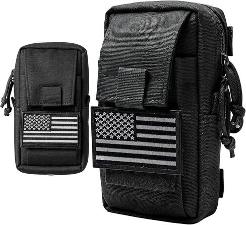 Men Tactical Molle EDC Pouch with Detachable Shoulder Strap, Cellphone Pouch Holder Utility Gadget Organizer Bag, Waist Bag with Belt Loop for Fishing, Hiking, Camping, Compact Holster Pouches for Men in Saudi Arabia