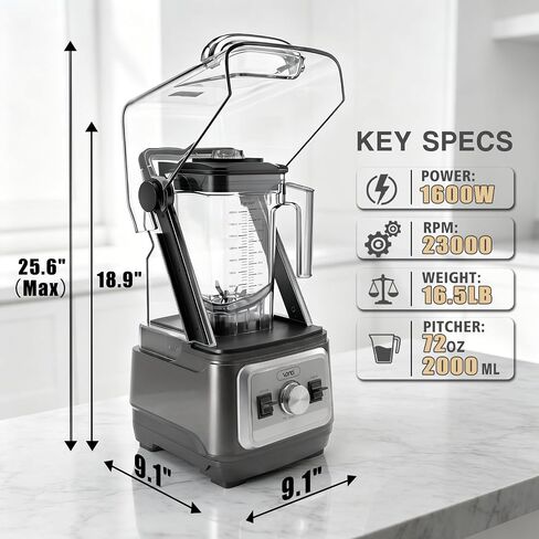 VONCI Countertop Blender with 72 oz Pitcher, Space Gray in Saudi Arabia