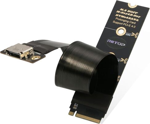 RIITOP M.2 NVMe to Oculink SFF-8612 Extender (15cm), M.2 NVMe PCIe 4.0 x4 to OCuLink SFF-8611 4i Host Adapter for eGPU and SSD in Saudi Arabia