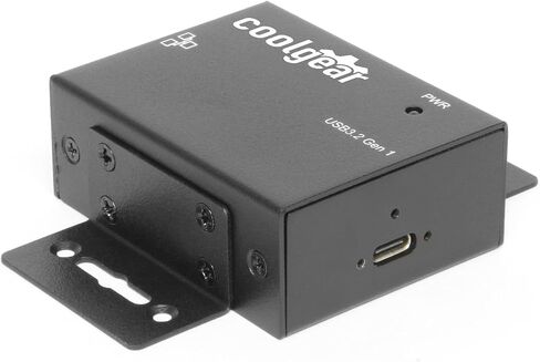 Coolgear Industrial USB-B to Ethernet Adapter - Gigabit Speed, Screw Lock Cable, Surge Protection, Industrial Grade for Factory, Kiosk & Field Use in Kuwait