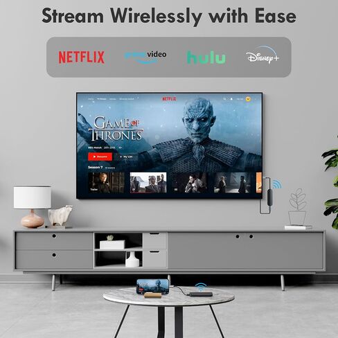 dibdib Wireless HDMI Transmitter and Receiver Kit, USB-C Wireless HDMI for MacBook iPhone 15 16 17 iPad Pro MacBook, No WiFi Needed for Hotel TV & Travel, Suppot Netflix/Disney+,5GHz Zero Lag in Kuwait