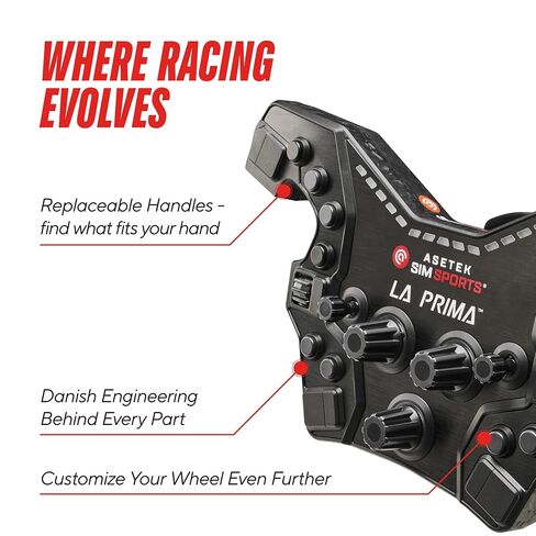 ASETEK Racing La Prima Formula Button Box Bundle with LMP Style Handles for Compact Steering Geometry and High Precision Formula and Prototype Sim Racing in Kuwait