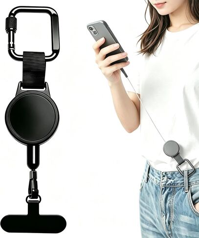 Anti-Theft Retractable Phone Tether Lanyard with Steel Cable (23.6") in Kuwait