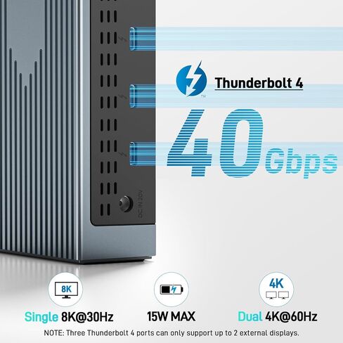 Acer Thunderbolt 4 Dock, 16 in 1 DisplayLink Docking Station 4 Monitor in Kuwait