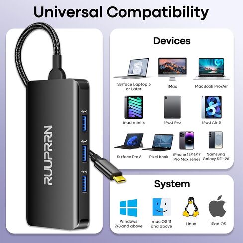 USB C Docking Station Dual Monitor, Laptop Docking Station 3 Monitors in Kuwait