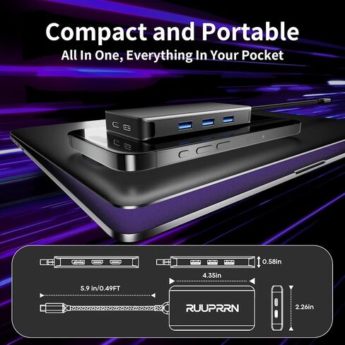 USB C Docking Station Dual Monitor, Laptop Docking Station 3 Monitors in Kuwait