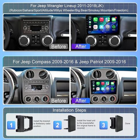 64G Car Radio for Jeep Wrangler JK Dodge Ram CarPlay Android Auto in Kuwait