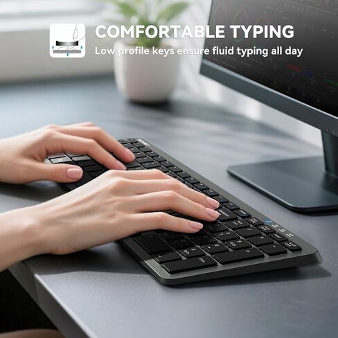 TECKNET Rechargeable Bluetooth Slim Wireless Keyboards USB+BT Multi Device in Kuwait