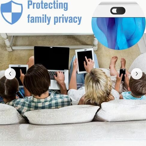 Webcam Privacy Slider Cover for Laptop, Phone, Tablet, Black, Ultra Thin 0.8mm, 18mm x 9mm, 5 Pack in Kuwait
