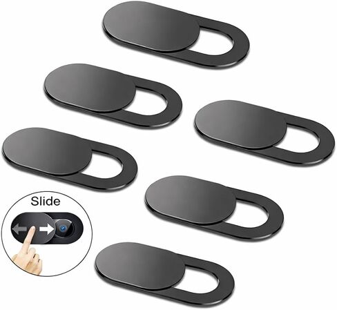 Webcam Privacy Slider Cover for Laptop, Phone, Tablet, Black, Ultra Thin 0.8mm, 18mm x 9mm, 5 Pack in Kuwait