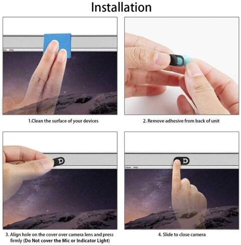 Privacy Camera Cover Security Blocker Webcam Closure Black Compatible with ZTE Axon 10 Pro in Kuwait