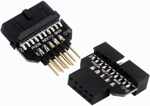 WLGQ USB 2.0 9PIN Male to 19PIN Female Adapter, Black, Computer Connector Converter in Kuwait
