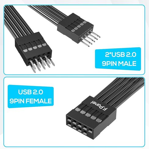 PLEASANTLY PC Power Switch Splitter, 9-Pin Motherboard Jumper Splitter, 1 Female to 2 Male, Power/Restart/Led Line Splitter, Suitable for Computer Motherboard Boot/Reset/Hard Disk Light Connection in Kuwait