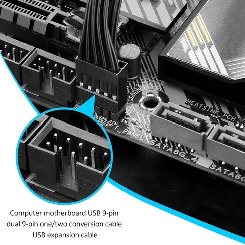 PLEASANTLY PC Power Switch Splitter, 9-Pin Motherboard Jumper Splitter, 1 Female to 2 Male, Power/Restart/Led Line Splitter, Suitable for Computer Motherboard Boot/Reset/Hard Disk Light Connection in Kuwait