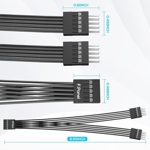 PLEASANTLY PC Power Switch Splitter, 9-Pin Motherboard Jumper Splitter, 1 Female to 2 Male, Power/Restart/Led Line Splitter, Suitable for Computer Motherboard Boot/Reset/Hard Disk Light Connection in Kuwait