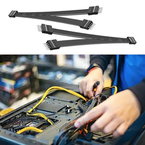 PLEASANTLY PC Power Switch Splitter, 9-Pin Motherboard Jumper Splitter, 1 Female to 2 Male, Power/Restart/Led Line Splitter, Suitable for Computer Motherboard Boot/Reset/Hard Disk Light Connection in Kuwait
