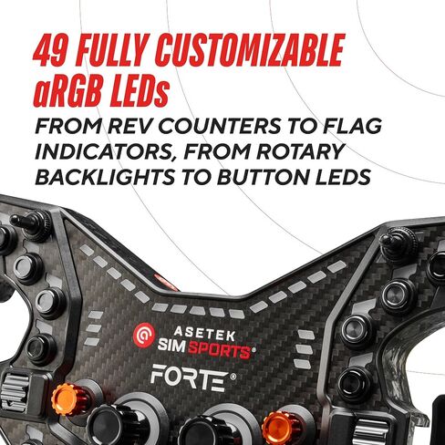 ASETEK Racing Forte Formula Aluminum Button Box Bundle with LMP Handles for Stable Grip and Precise Steering Inputs in Formula, GT3 or Prototype Sim Racing in Kuwait