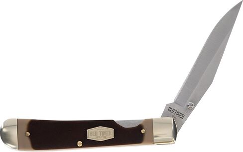 Old Timer 294OT Liner Lock Trapper 7.2in Traditional Pocket Knife with 1 High Carbon Stainless Steel Clip Point Blade, Pocket Clip, and Ergonomic Sawcut Handle for Hunting, Camping, EDC, and Outdoors in Kuwait