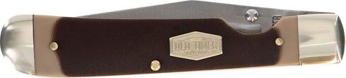 Old Timer 294OT Liner Lock Trapper 7.2in Traditional Pocket Knife with 1 High Carbon Stainless Steel Clip Point Blade, Pocket Clip, and Ergonomic Sawcut Handle for Hunting, Camping, EDC, and Outdoors in Kuwait