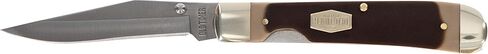 Old Timer 294OT Liner Lock Trapper 7.2in Traditional Pocket Knife with 1 High Carbon Stainless Steel Clip Point Blade, Pocket Clip, and Ergonomic Sawcut Handle for Hunting, Camping, EDC, and Outdoors in Kuwait