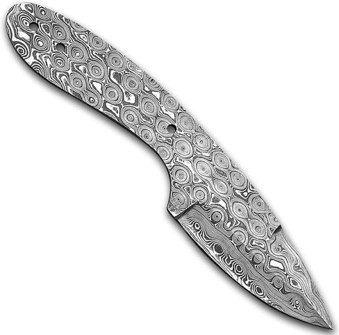 Damascus Steel RainDrop Hunting knife Blank, Tactical, Survival, Camping, Outdoor, DIY, Knife Making kit, Skinner knife Blank Blade in Kuwait
