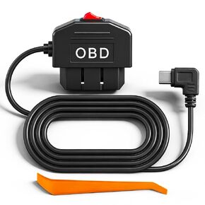 OBD2 to USB C Dash Cam Cable, 24/7 Parking Surveillance Mode with Dual Mode Switch, 3.5m Durable Power Adapter Cord for GPS, Radar Detector Hardwire Kit, Daily Commute, Ride-Hailing & Road Trips in Kuwait