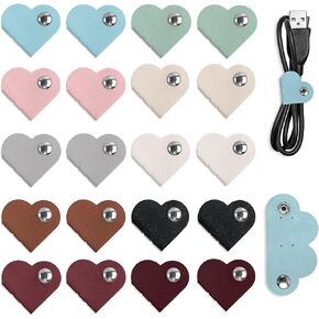 20 PCS Heart Cord Organizer PU Leather Cord Keeper with Snap Buckle in Kuwait