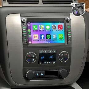 [8-core+64G] Car Radio for 2007-2012 Chevrolet Chevy Silverado Impala GMC Sierra Acadia Enclave Yukon, 7" IPS Touch Screen Car Stereo with GPS, CarPlay/Android Auto, Backup Camera/DSP/SWC in Kuwait