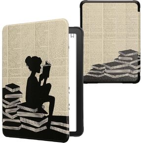 kwmobile Case Compatible with Amazon Kindle Paperwhite (2024)/Colorsoft Case - eReader Cover - Cats Orange/Black/White in Kuwait