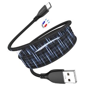 Magnetic Coiled USB A to USB C Cable 3.3ft 27W Fast Charging Cord in Kuwait