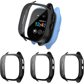 3-Pack Case Compatible for Gizmo Watch 3 Screen Protector, Tempered Glass Bumper Cover, Only Compatible with Verizon Gizmo Watch 3 (Black+Black+Black) in Kuwait