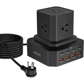 Charging Station (100W), 17-in-1 USB C Power Strip with Surge Protection, 6.6Ft Extension Cord, 4 USB C and 4 USB A Ports, 9 AC Outlets for Home Office Dorm Room in Kuwait