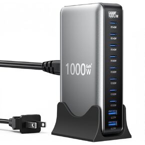 1000W USB C Charger GaN Fast USB C Charging Station Hub，10-Ports PD 140W Laptop Charging Adapter Compatible with MacBook Pro/Air,iPhone,DELL,Steam Deck,Galaxy,Google in Saudi Arabia