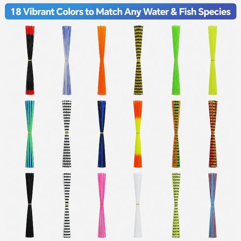 18 Colors Silicone Skirt Legs Fly Tying Materials for Jig, Spinnerbait, Texas Rig – Lead-Free Rubber Jig Skirt, DIY Lure Making Supplies for Trout Bass Panfish in Kuwait