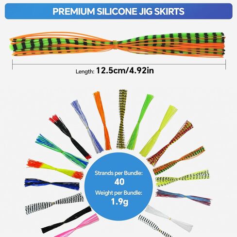 18 Colors Silicone Skirt Legs Fly Tying Materials for Jig, Spinnerbait, Texas Rig – Lead-Free Rubber Jig Skirt, DIY Lure Making Supplies for Trout Bass Panfish in Kuwait