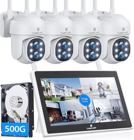 Camcamp Wireless Security Camera System with Monitor, PTZ Plug-in Outdoor in Kuwait