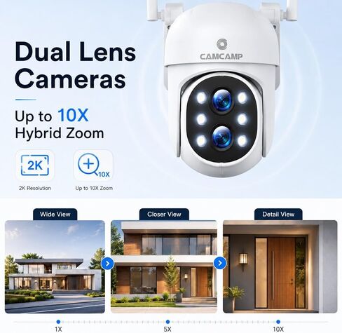 Camcamp Wireless Security Camera System with Monitor, PTZ Plug-in Outdoor in Kuwait