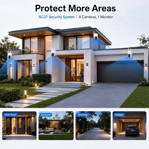 Camcamp Wireless Security Camera System with Monitor, PTZ Plug-in Outdoor in Kuwait