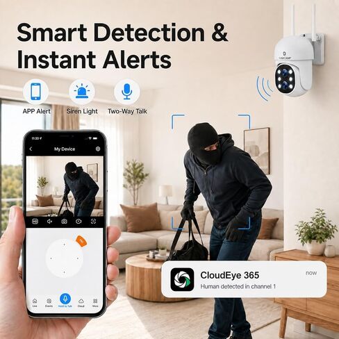 Camcamp Wireless Security Camera System with Monitor, PTZ Plug-in Outdoor in Kuwait