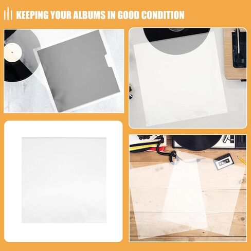 Vinyl Record Outer Sleeves 12pcs Plastic Protection for Albums in Kuwait